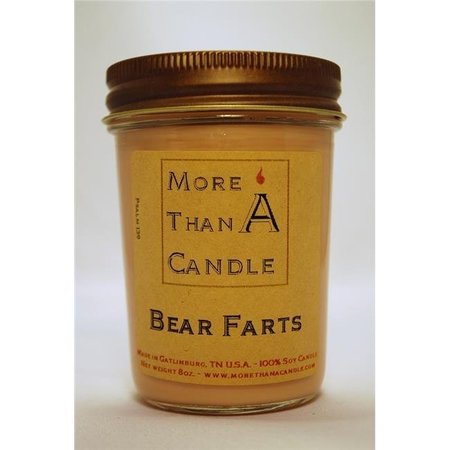 MORE THAN A CANDLE More Than A Candle BRF8J 8 oz Jelly Jar Soy Candle; Bear Farts BRF8J